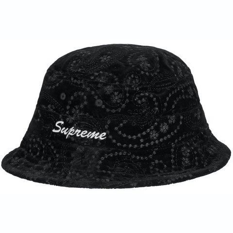 Chapéu Supreme Velvet Paisley - Preto
