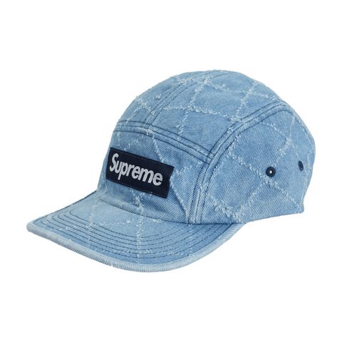 Boné Supreme Punched Denim Camp - Washed Indigo