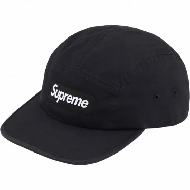 Boné Supreme Washed Chino Twill Camp Cap (SS24) - Preto