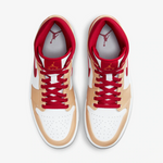 Jordan 1 Mid Light Curry Cardinal