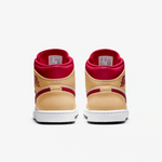Jordan 1 Mid Light Curry Cardinal