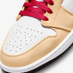 Jordan 1 Mid Light Curry Cardinal